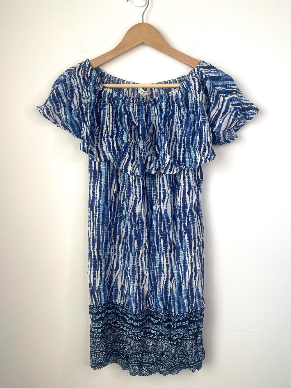Beachlunchlounge Blue and White Patterned Dress